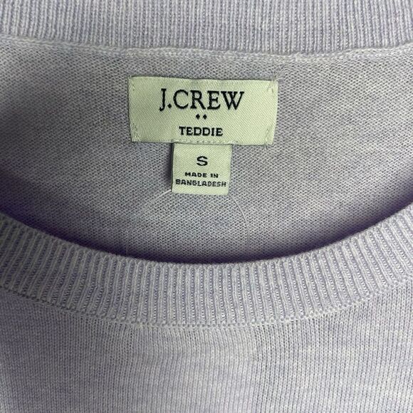J.CREW Sweater Women Small Teddie Pullover NEW Purple Cotton Lightweight L1561 - Picture 11 of 15